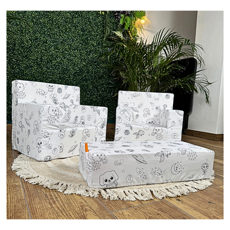 Pěnová sada kreslenka – 2 křesílka a stolek + fixy zdarma - 6