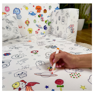 Pěnová sada kreslenka – 2 křesílka a stolek + fixy zdarma - 3