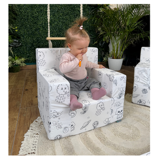 Pěnová sada kreslenka – 2 křesílka a stolek + fixy zdarma - 8