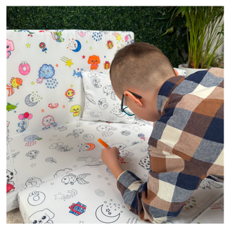 Pěnová sada kreslenka – 2 křesílka a stolek + fixy zdarma - 2