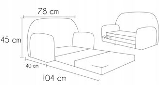 Dětská rozkládací pohovka Mini Kreslenka – kulatý tvar - 8