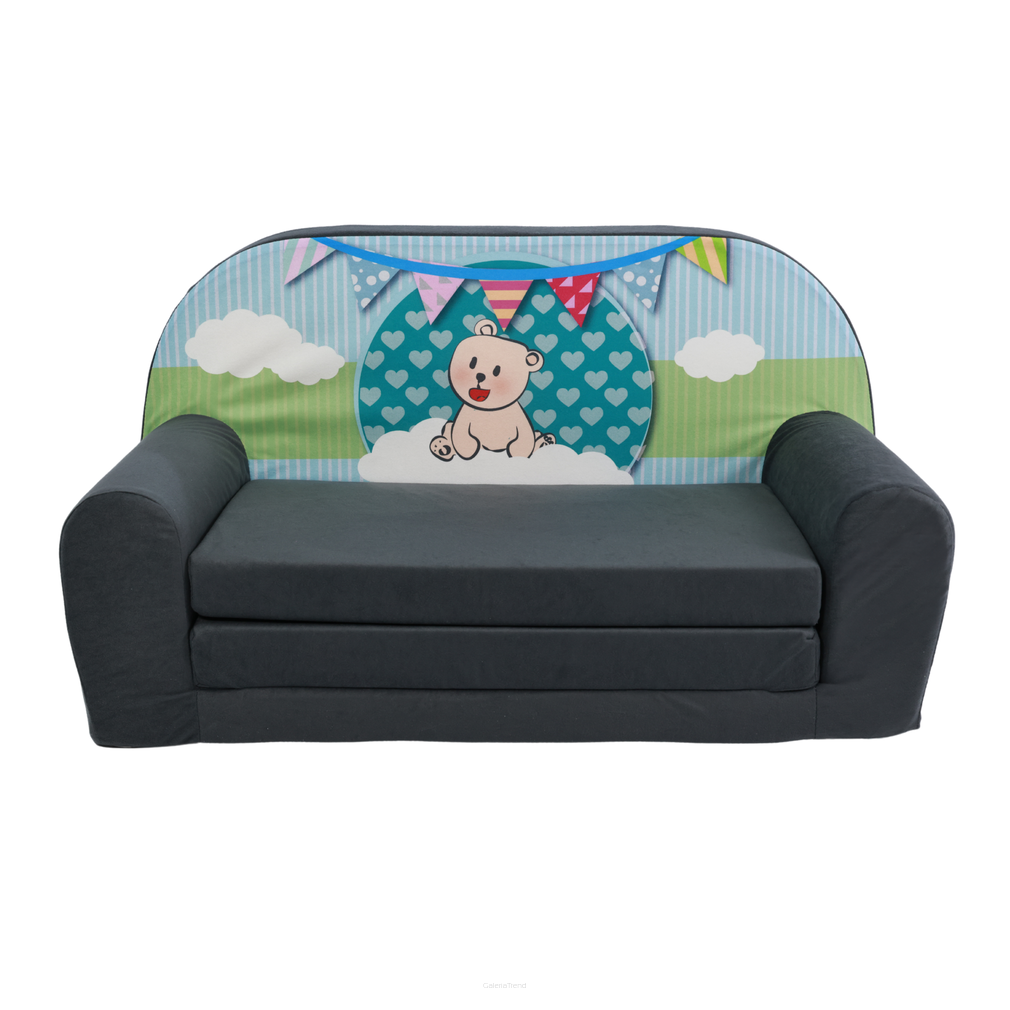 Dětská mini pohovka rozkládací Teddy Zelený