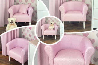 Tkanina mikrofaza motyw Różowa białe groszki - 3