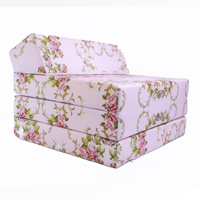 Skládací matrace se skosem – růžové květy