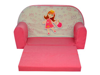 Dětská mini pohovka rozkládací– modrá princezna - 4