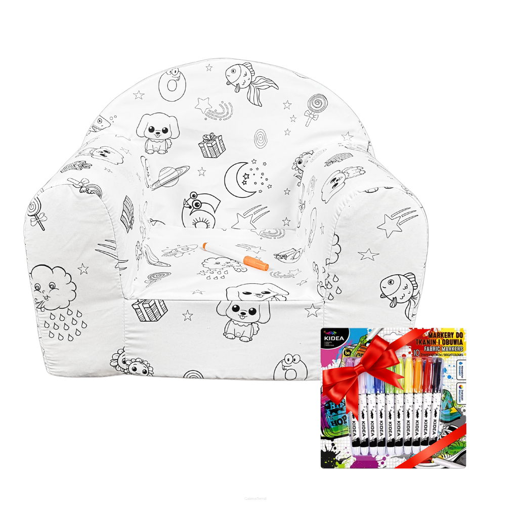 Křesílko mini kreslenka + fixy zdarma