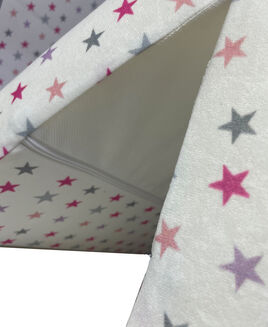 Dětská mini pohovka rozkládací– růžová s puntíky - 5