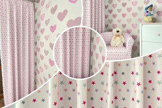 Tkanina mikrofaza motyw Różowe gwiazdki - 2