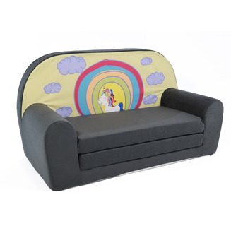 Dětská mini pohovka rozkládací– duhový koníček - 3