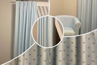 Tkanina mikrofaza motyw Niebieskie serca - 2