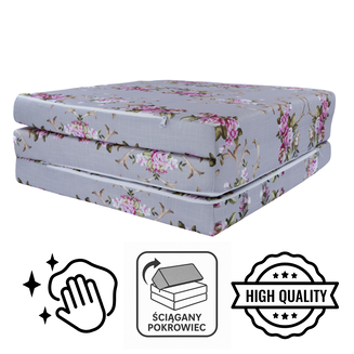 Turistická skládací matrace M 180x65x7 cm – Šedé Květiny - 6