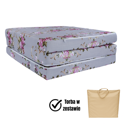 Turistická skládací matrace M 180x65x7 cm – Šedé Květiny