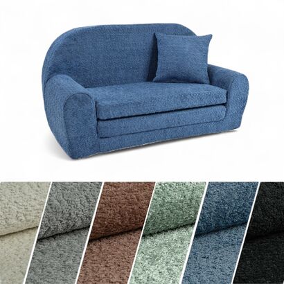 Dětská mini pohovka kulatá z látky Boucle