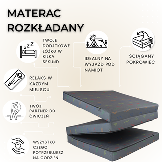 Matrace VW T4 – M 180x65x7 cm Turistická Skládací - 2