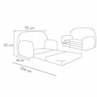 Dětská mini pohovka rozkládací– letadlo - 4
