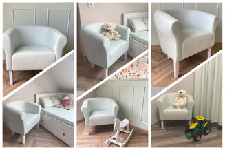 Tkanina mikrofaza motyw Zielona białe groszki - 3