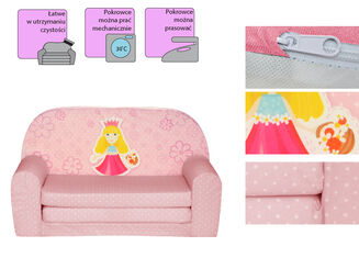 Dětská mini pohovka rozkládací– princezna - 4