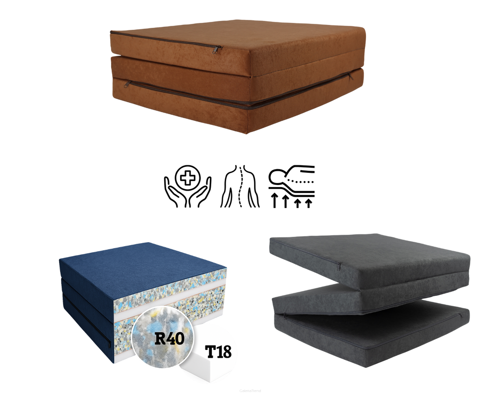 Rehabilitační matrace L 195×80×9 cm – skládací turistická