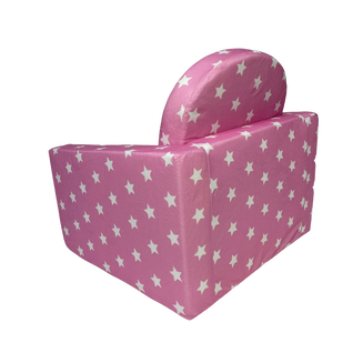 Fotelik dziecięcy rozkładany Różowy , gwiazdki białe - 4