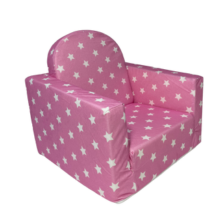 Fotelik dziecięcy rozkładany Różowy , gwiazdki białe - 5