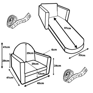 Fotelik dziecięcy rozkładany Różowy , gwiazdki białe - 8