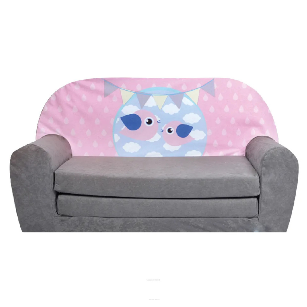 Dětská mini pohovka rozkládací Bird Grey