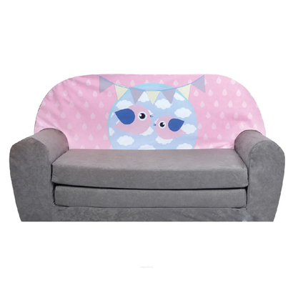 Dětská mini pohovka rozkládací Bird Grey