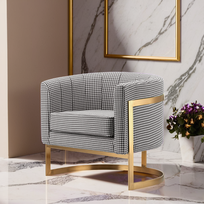 Křeslo Glam Elegance s kovovou konstrukcí