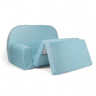 Mini rozkládací dětská pohovka v modrých puntících - 4