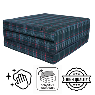 Matrace VW GTI – M 180x65x7 cm Šedá kostka s červeným akcentem Turistická Skládací - 8