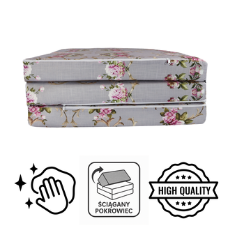 Turistická matrace 195×120×8 cm – šedé květy, velikost XL - 6