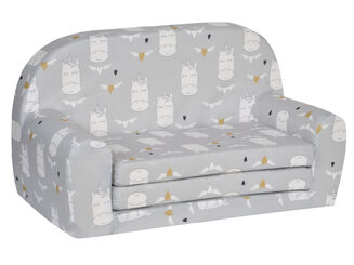 Dětská mini pohovka rozkládací– spící jednorožec šedý - 2