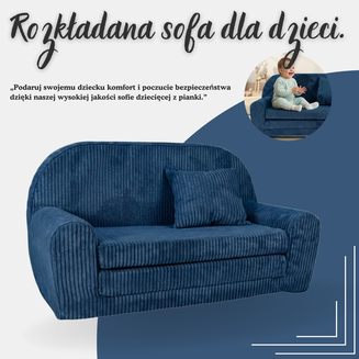Dětská mini pohovka kulatá z manšestru - 26