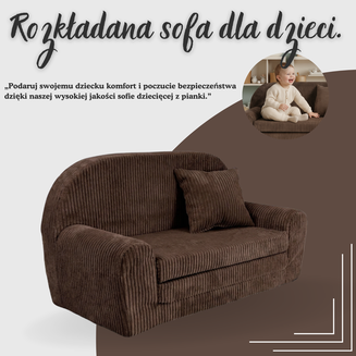 Dětská mini pohovka kulatá z manšestru - 34