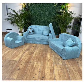 Dětská mini pohovka kulatá z manšestru - 21