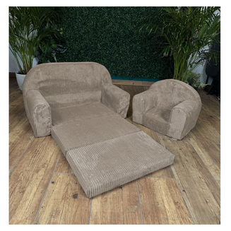 Dětská mini pohovka kulatá z manšestru - 18