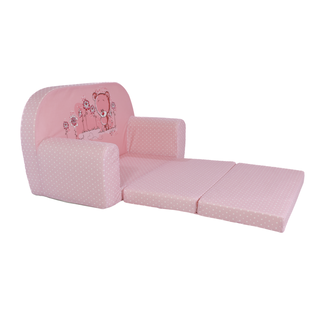 Dětská mini pohovka rozkládací– Teddy Bear puntíky - 3