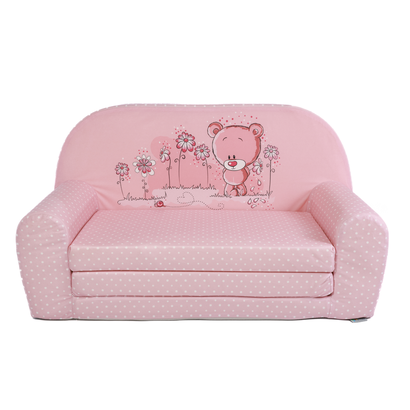 Dětská mini pohovka rozkládací– Teddy Bear puntíky