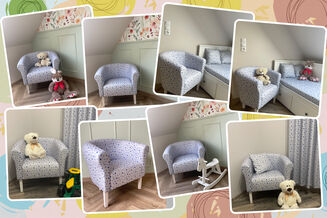 Tkanina mikrofaza  motyw  Niebieskie gwiazdki - 3