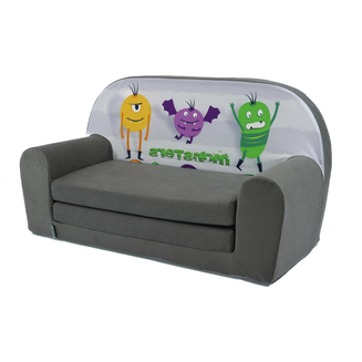 Dětská mini pohovka rozkládací - monsters - 4