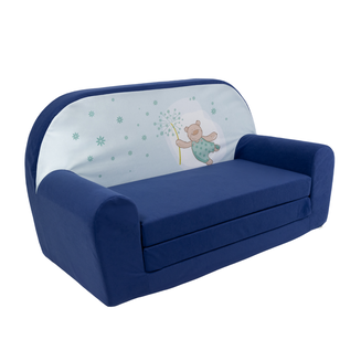 Dětská mini pohovka rozkládací – modrý medvídek - 2