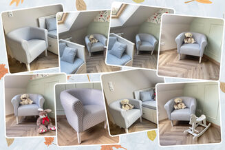 Tkanina mikrofaza motyw Szara białe gwiazdki - 3