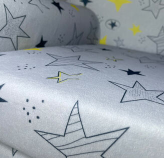 Dětská mini pohovka rozkládací– šedá noční hvězdy - 4