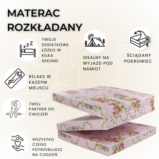 Materac Kwiaty różowe XM 195x60x9cm - 2