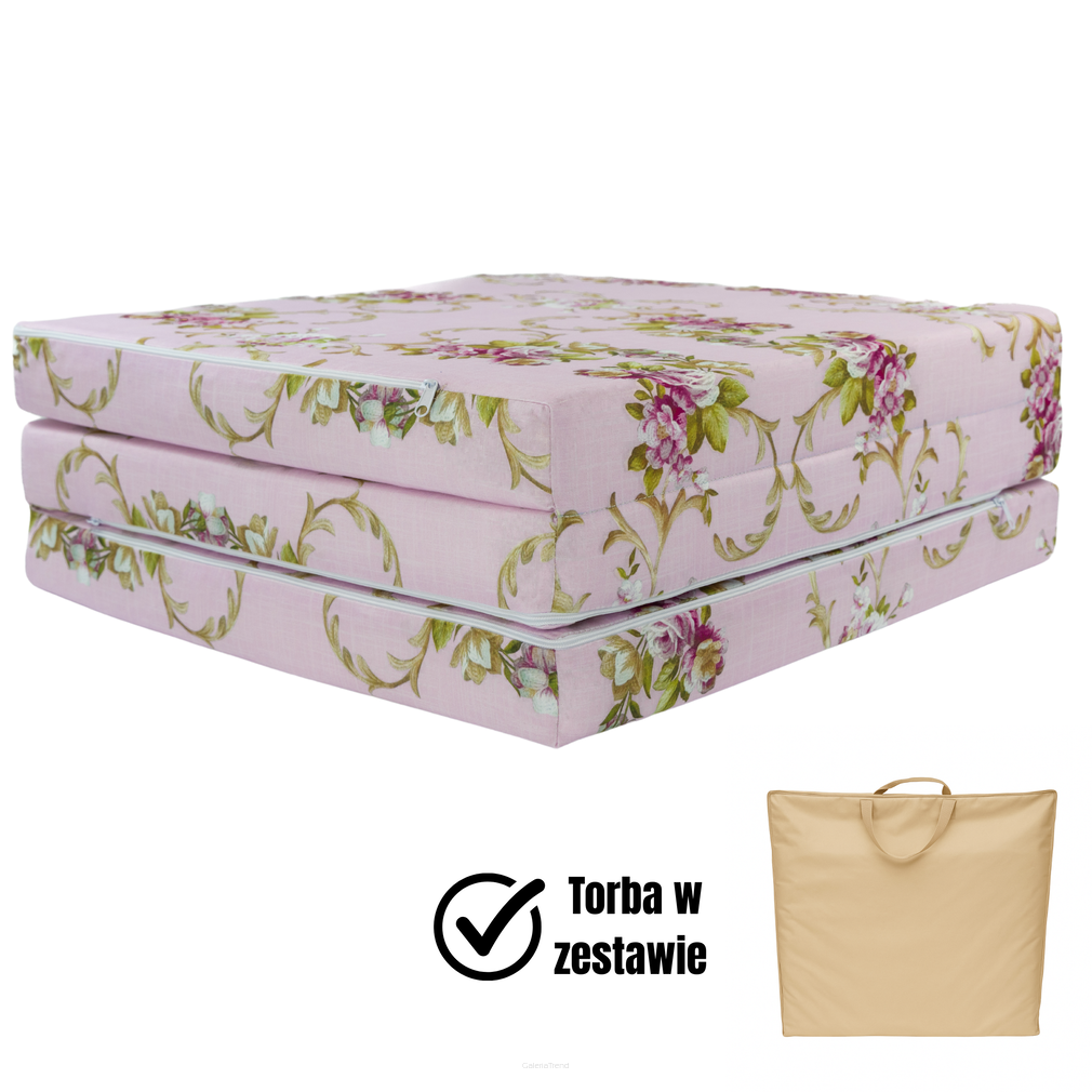 Materac Kwiaty różowe XM 195x60x9cm