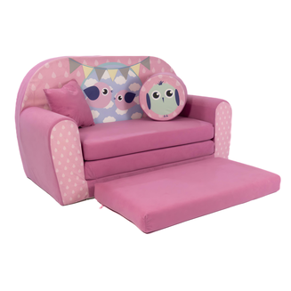 Dětská rozkládací pohovka Bird Pink – růžová kanape, gauč a postel pro děti - 5