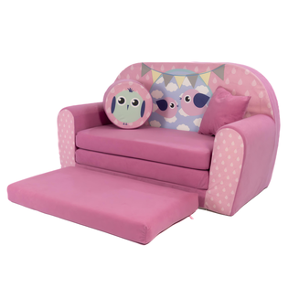 Dětská rozkládací pohovka Bird Pink – růžová kanape, gauč a postel pro děti - 3